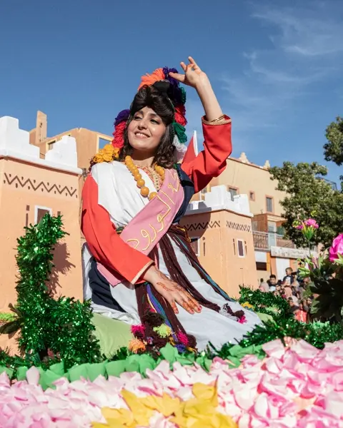Woman in a flower field.