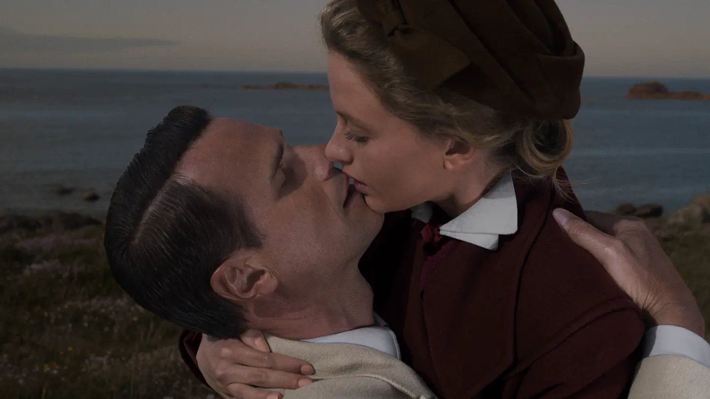 Man and woman kissing