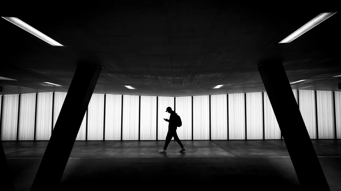 Black and white photography man