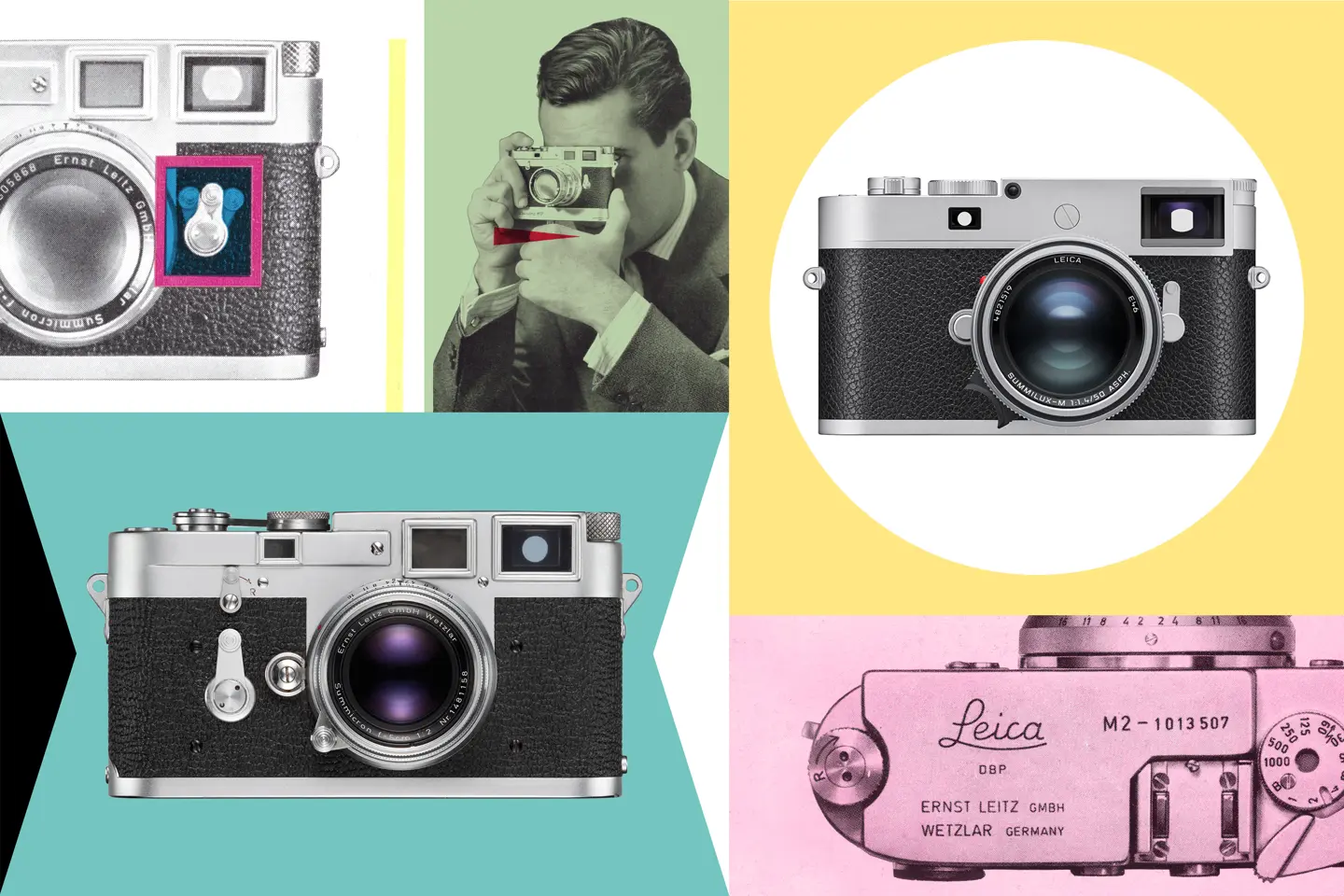 Vintage collage of Leica M