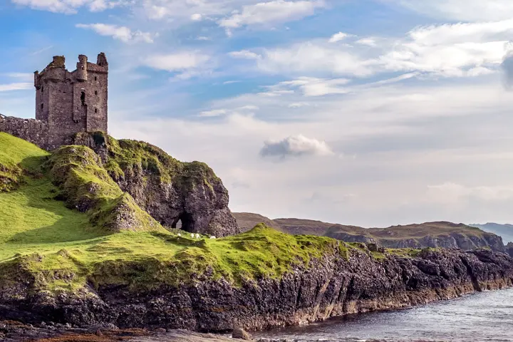 Green rocks on the sea