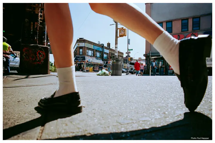 Man running across the street