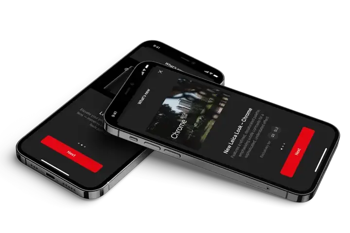 Iphone with explanation about Leica Looks