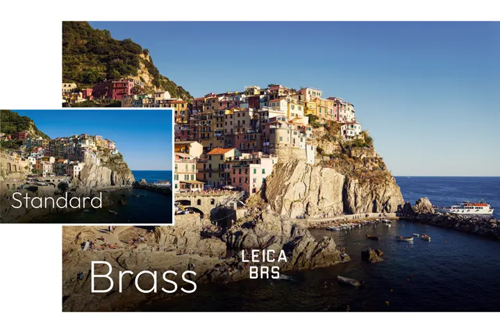 Two pictures of an cliff with different filters