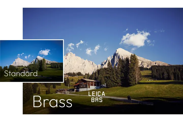 Two pictures of an Mountains with different filters