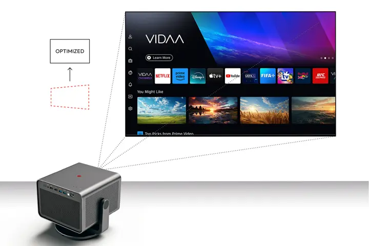 Vidaa startpage of the Leica Cine Play 1.