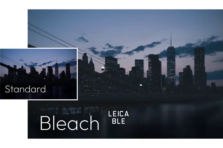 Leica Loook Bleach example of city skyline by night