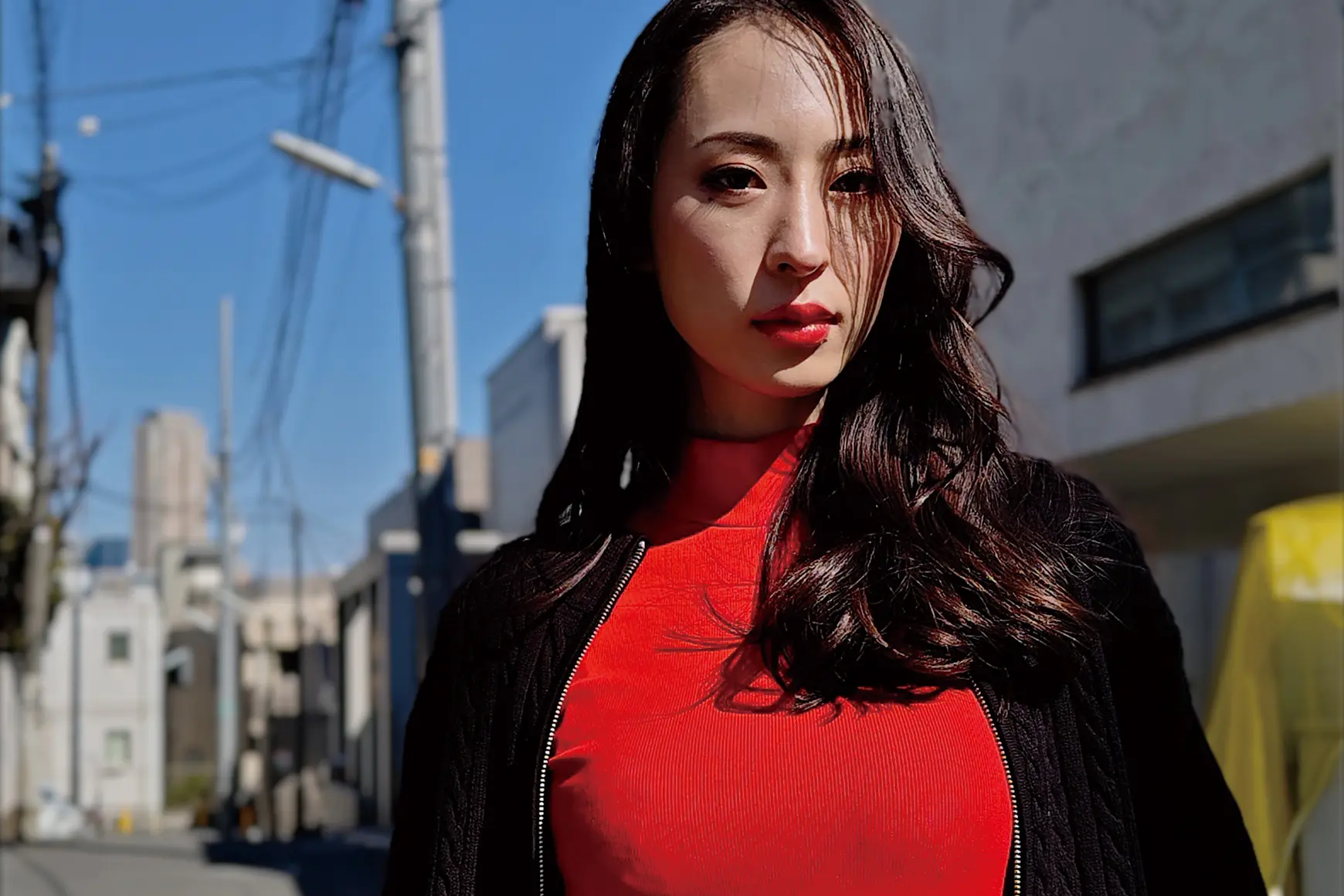 Woman in a red dress
