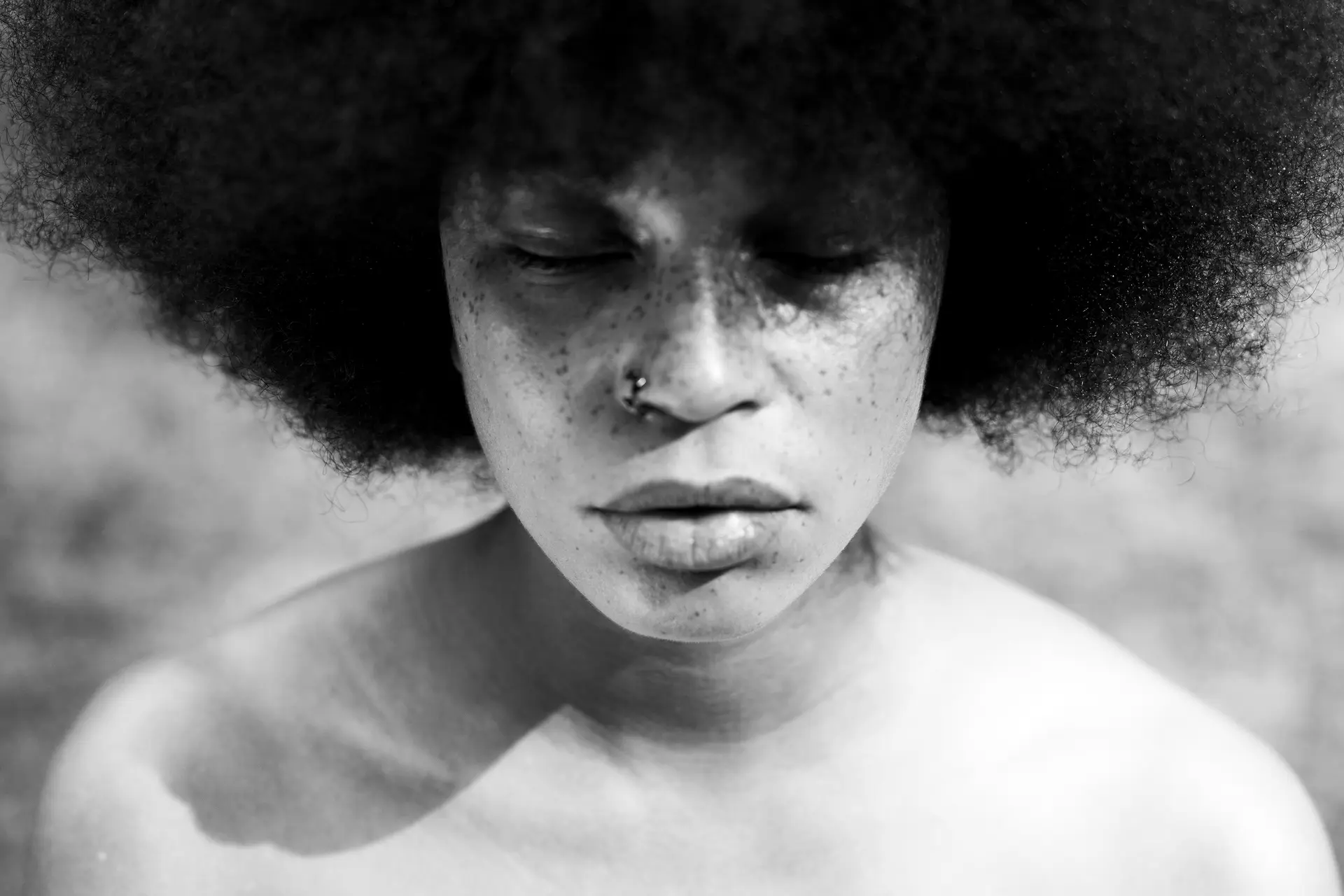 Woman with afro hair