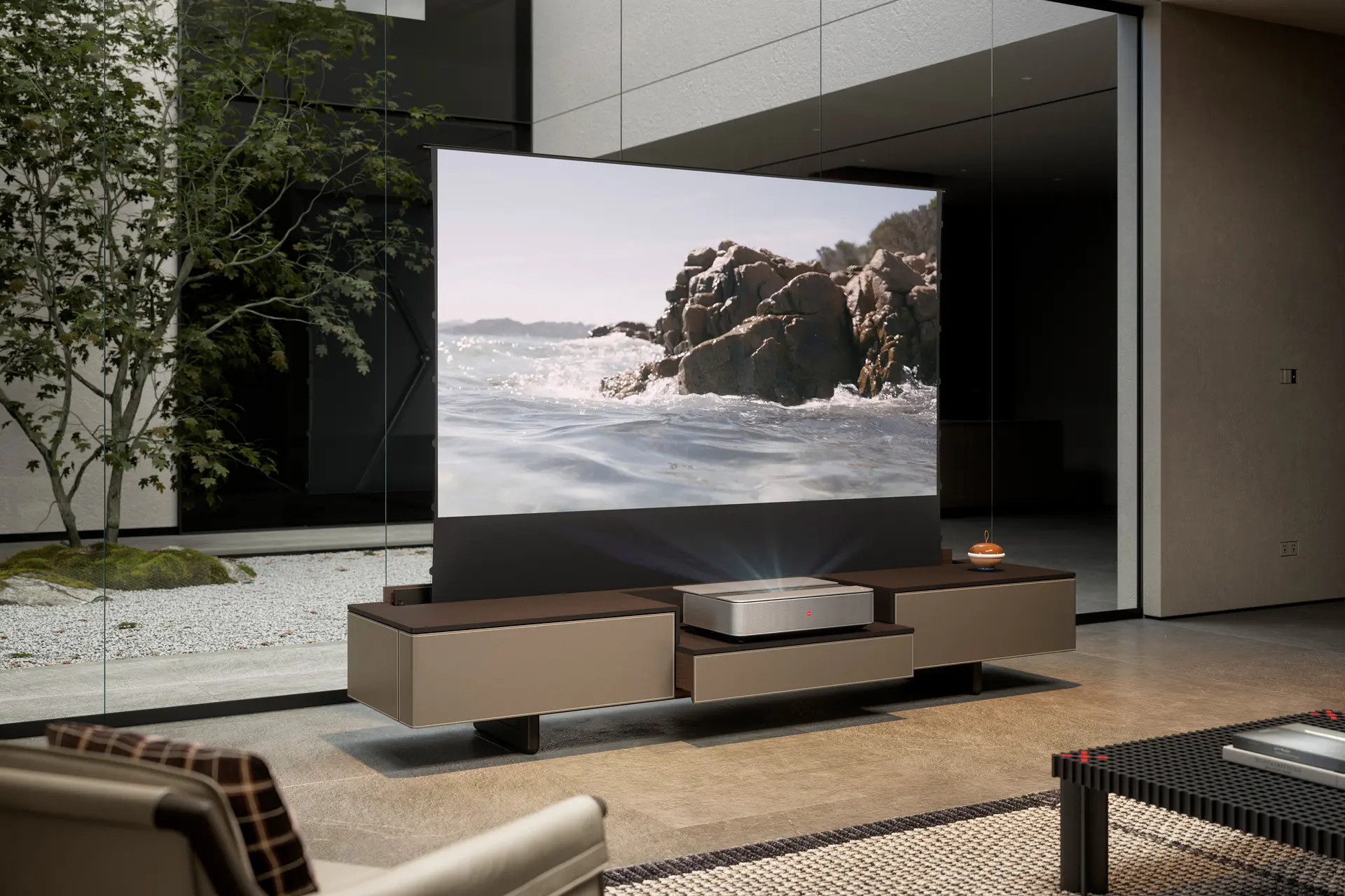 Cine 1 in asian living room left side